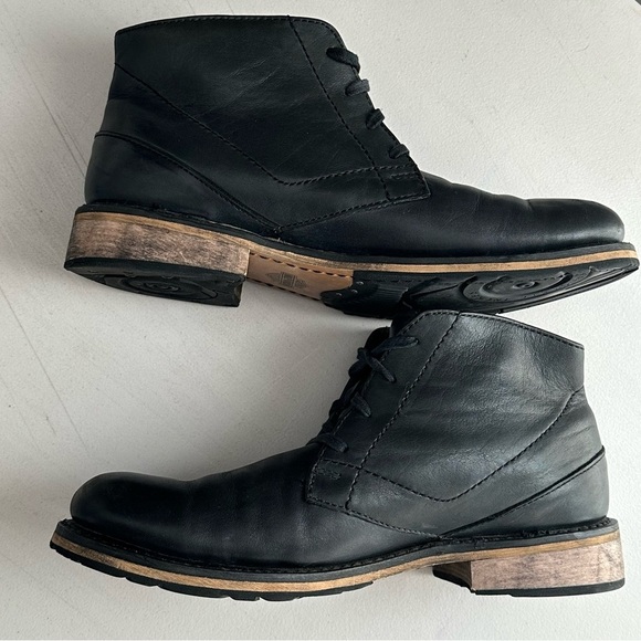 Harley Davidson Men's Round Toe Black Soft Leather Ankle Motorcycle Boots Size 9 - Picture 5 of 12